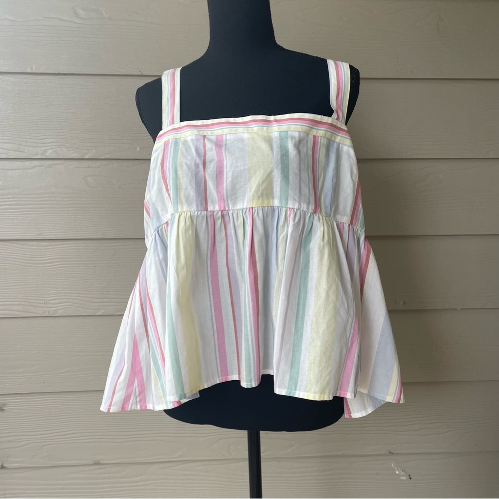 Chelsea & Violet Pastel Striped Sleeveless Blouse